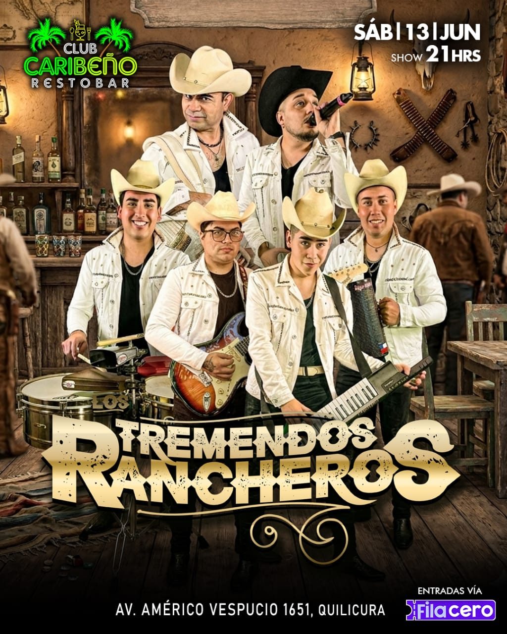 Los Tremendos Rancheros en Club Caribeño