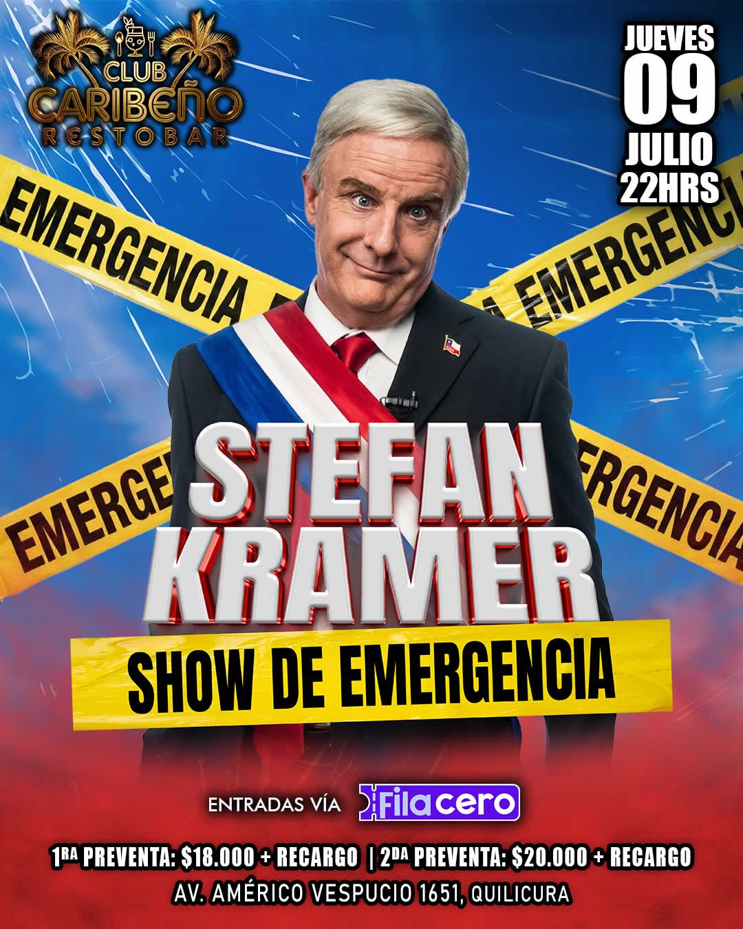 Stefan Kramer: Show de Emergencia en Club Caribeño