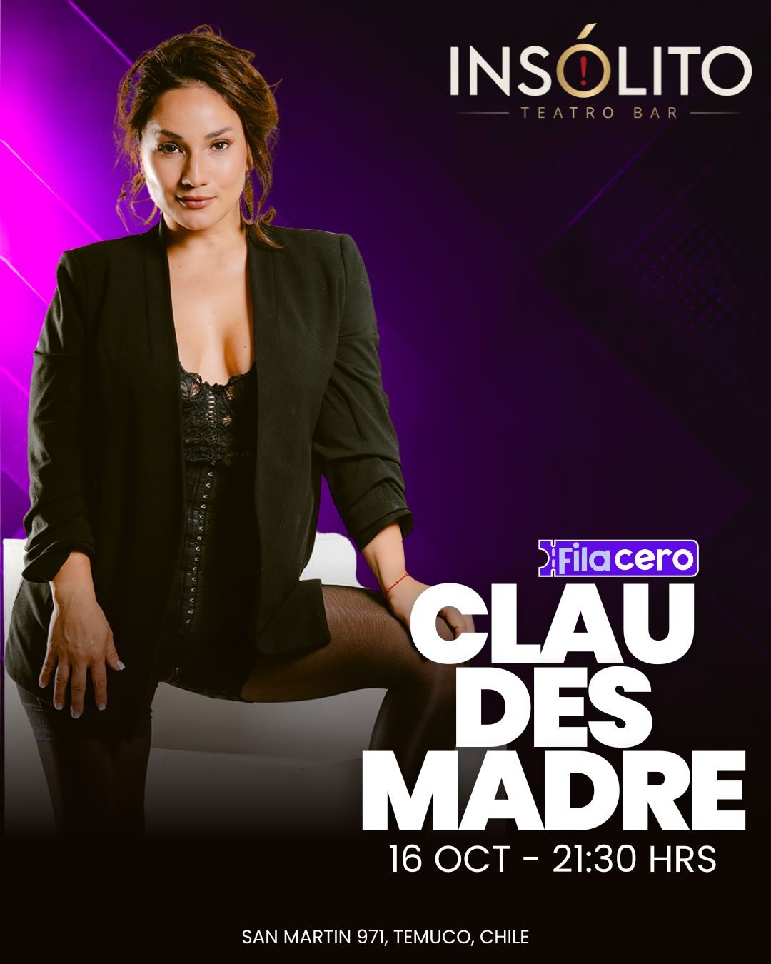 Afiche de Claudesmadre en Temuco